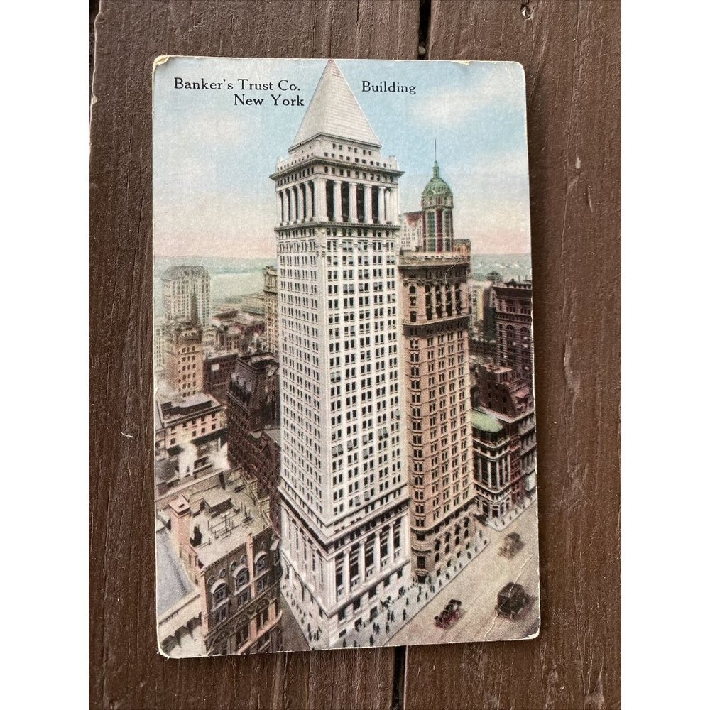 Vintage NYC Bankers Trust Building Gillender Site New York Postcard